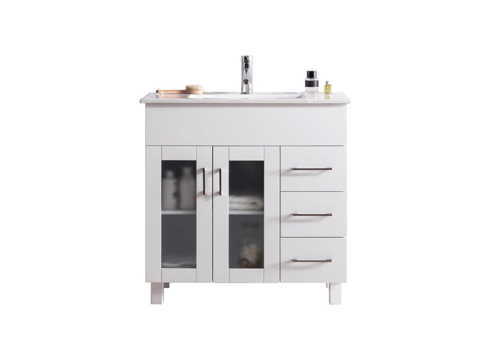 Laviva Nova White Bathroom Vanity With White Ceramic Basin Countertop - Laviva - Ambient Home