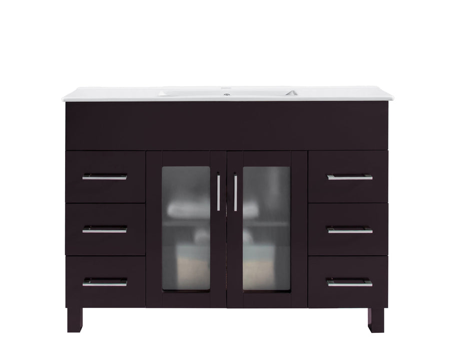 Laviva Nova Brown Bathroom Vanity With White Ceramic Basin Countertop - Laviva - Ambient Home