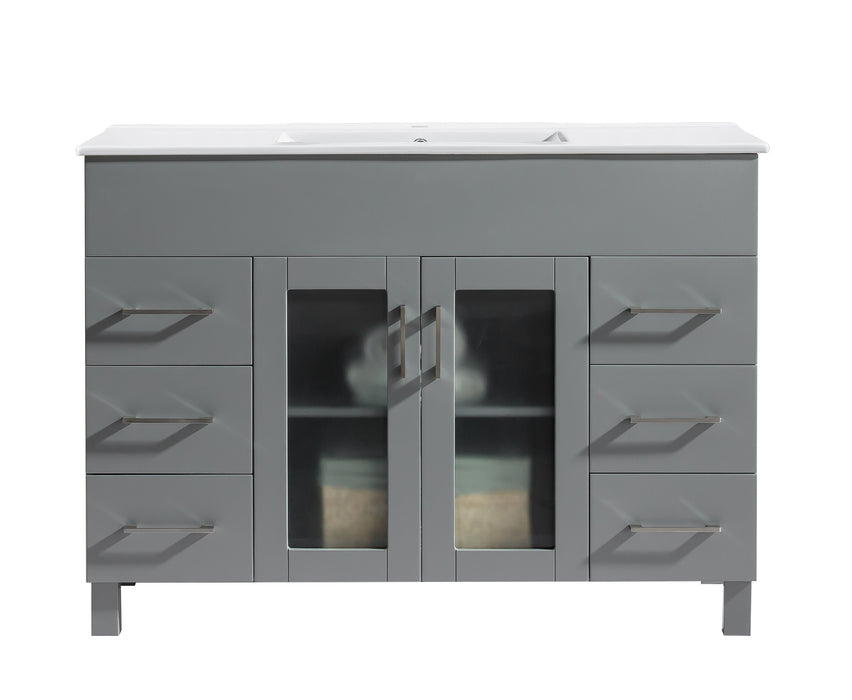 Laviva Nova Grey Bathroom Vanity With White Ceramic Basin Countertop - Laviva - Ambient Home