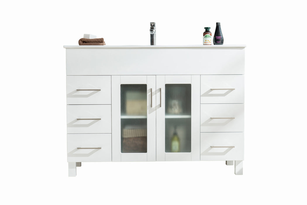 Laviva Nova White Bathroom Vanity With White Ceramic Basin Countertop - Laviva - Ambient Home