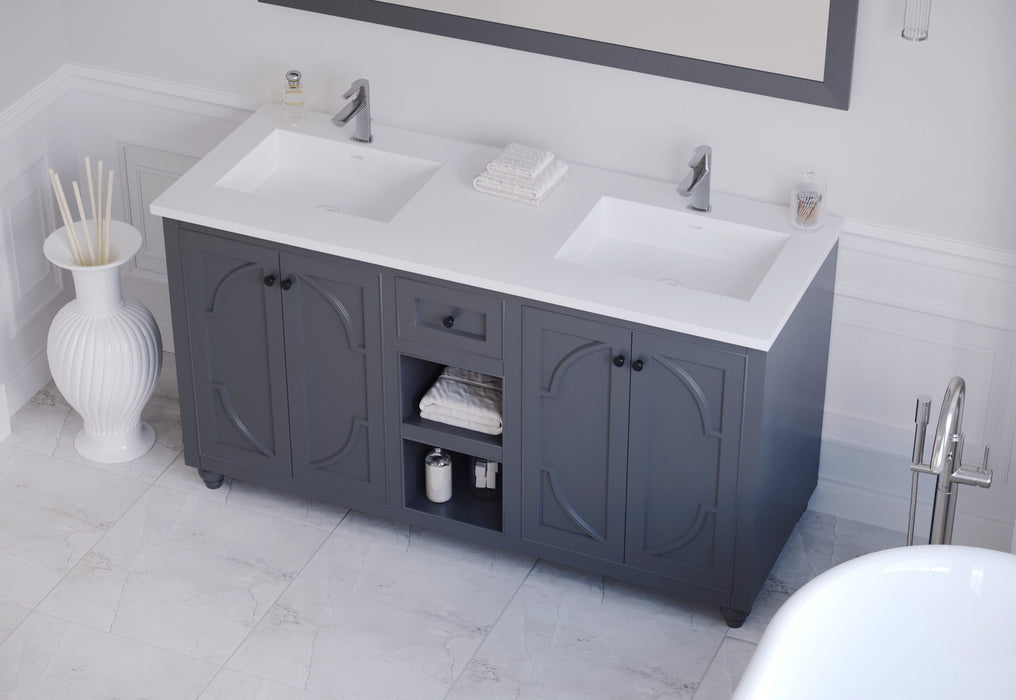 Laviva Odyssey 60" Maple Grey Bathroom Vanity With Countertop - Laviva - Ambient Home