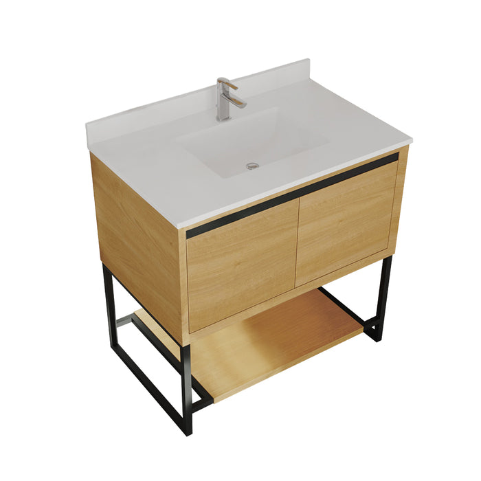 Laviva Alto 36" California White Oak Bathroom Vanity With Countertop - Laviva - Ambient Home