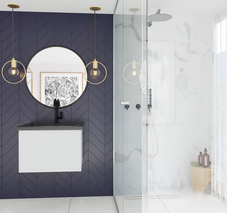 Laviva Vitri Cloud White Bathroom Vanity With Matte Black Viva Stone Solid Surface Countertop - Laviva - Ambient Home