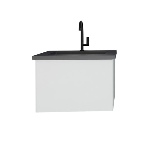 Laviva Vitri Cloud White Bathroom Vanity With Matte Black Viva Stone Solid Surface Countertop - Laviva - Ambient Home