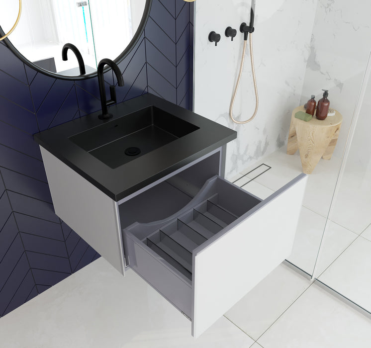 Laviva Vitri Cloud White Bathroom Vanity With Matte Black Viva Stone Solid Surface Countertop - Laviva - Ambient Home