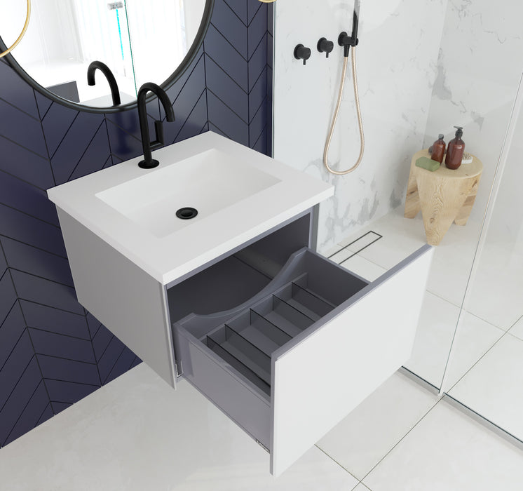 Laviva Vitri Cloud White Bathroom Vanity With Matte White Viva Stone Solid Surface Countertop - Laviva - Ambient Home