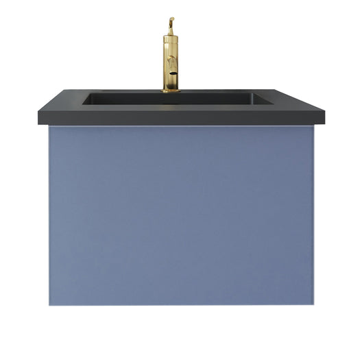 Laviva Vitri Nautical Blue Bathroom Vanity With Matte Black Viva Stone Solid Surface Countertop - Laviva - Ambient Home