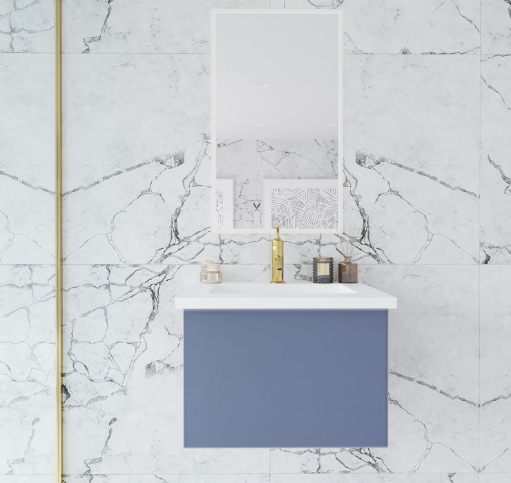 Laviva Vitri Nautical Blue Bathroom Vanity With Matte White Viva Stone Solid Surface Countertop - Laviva - Ambient Home