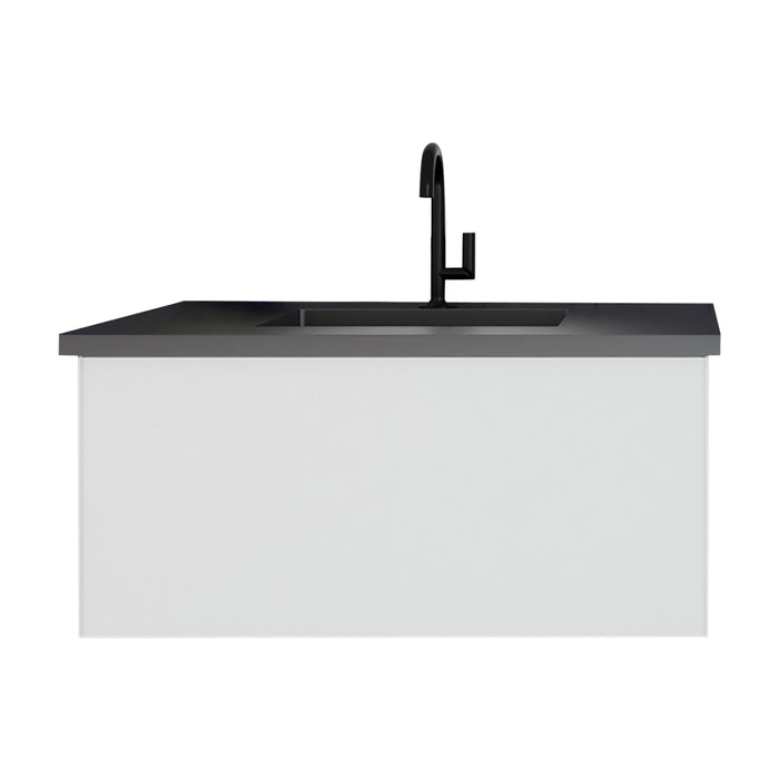 Laviva Vitri Cloud White Bathroom Vanity With Matte Black Viva Stone Solid Surface Countertop - Laviva - Ambient Home