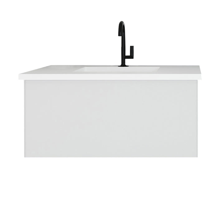 Laviva Vitri Cloud White Bathroom Vanity With Matte White Viva Stone Solid Surface Countertop - Laviva - Ambient Home