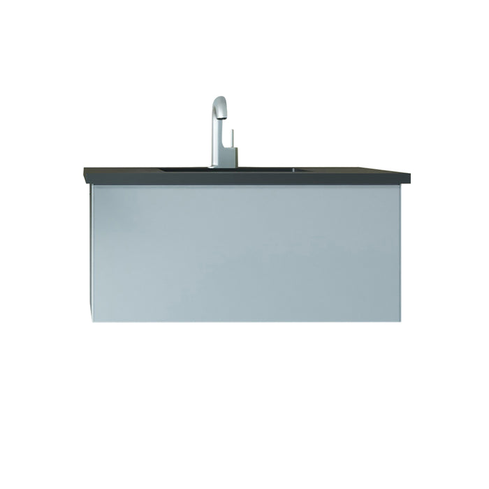 Laviva Vitri Fossil Grey Bathroom Vanity With Matte Black Viva Stone Solid Surface Countertop - Laviva - Ambient Home