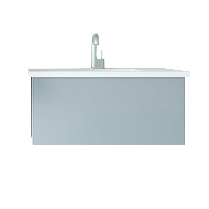 Laviva Vitri Fossil Grey Bathroom Vanity With Matte White Viva Stone Solid Surface Countertop - Laviva - Ambient Home