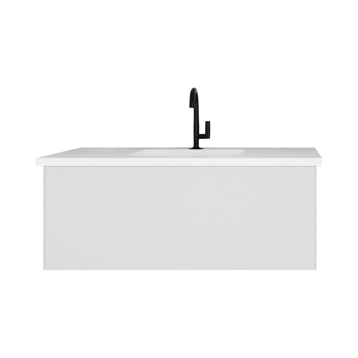 Laviva Vitri Cloud White Bathroom Vanity With Matte White Viva Stone Solid Surface Countertop - Laviva - Ambient Home