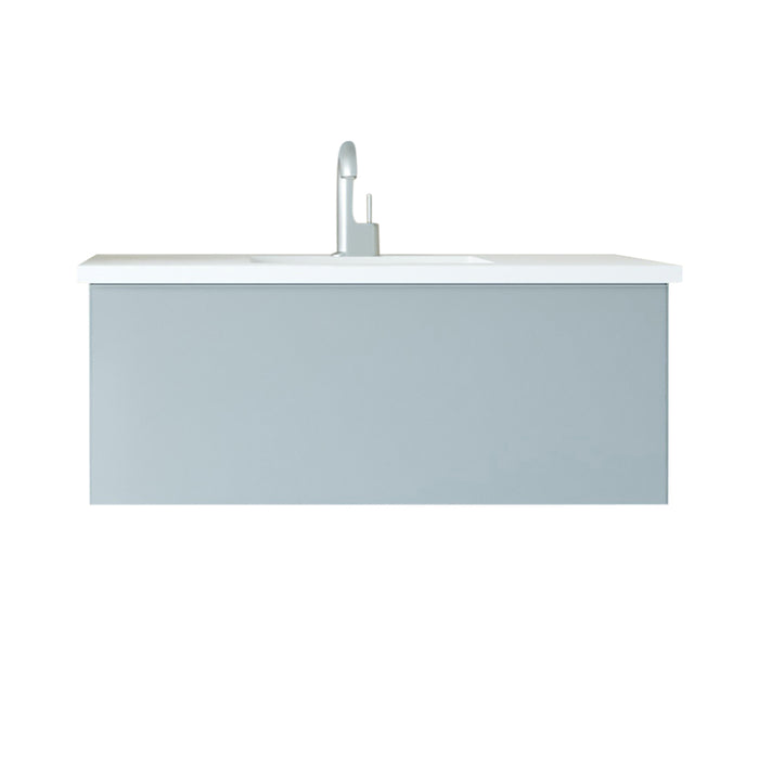 Laviva Vitri Fossil Grey Bathroom Vanity With Matte White Viva Stone Solid Surface Countertop - Laviva - Ambient Home