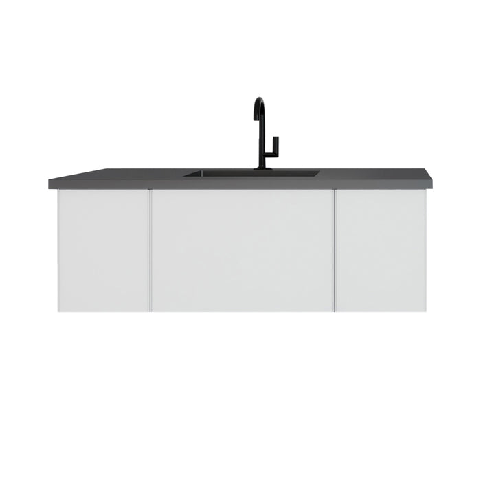 Laviva Vitri Cloud White Bathroom Vanity With Matte Black Viva Stone Solid Surface Countertop - Laviva - Ambient Home