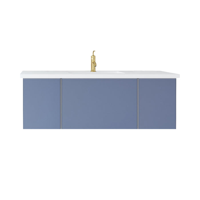 Laviva Vitri Nautical Blue Bathroom Vanity With Matte White Viva Stone Solid Surface Countertop - Laviva - Ambient Home