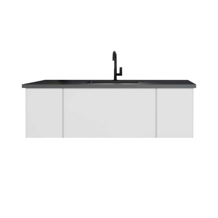 Laviva Vitri Cloud White Bathroom Vanity With Matte Black Viva Stone Solid Surface Countertop - Laviva - Ambient Home