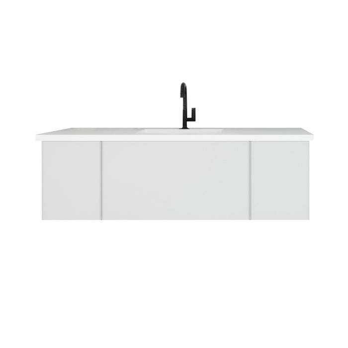 Laviva Vitri Cloud White Bathroom Vanity With Matte White Viva Stone Solid Surface Countertop - Laviva - Ambient Home