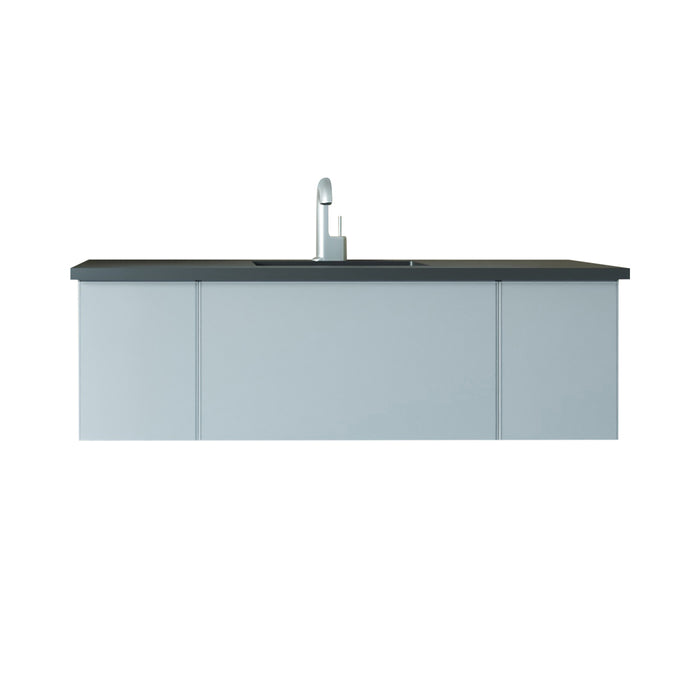 Laviva Vitri Fossil Grey Bathroom Vanity With Matte Black Viva Stone Solid Surface Countertop - Laviva - Ambient Home