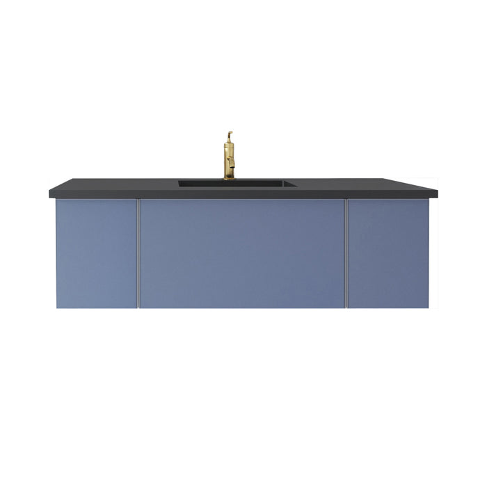 Laviva Vitri Nautical Blue Bathroom Vanity With Matte Black Viva Stone Solid Surface Countertop - Laviva - Ambient Home