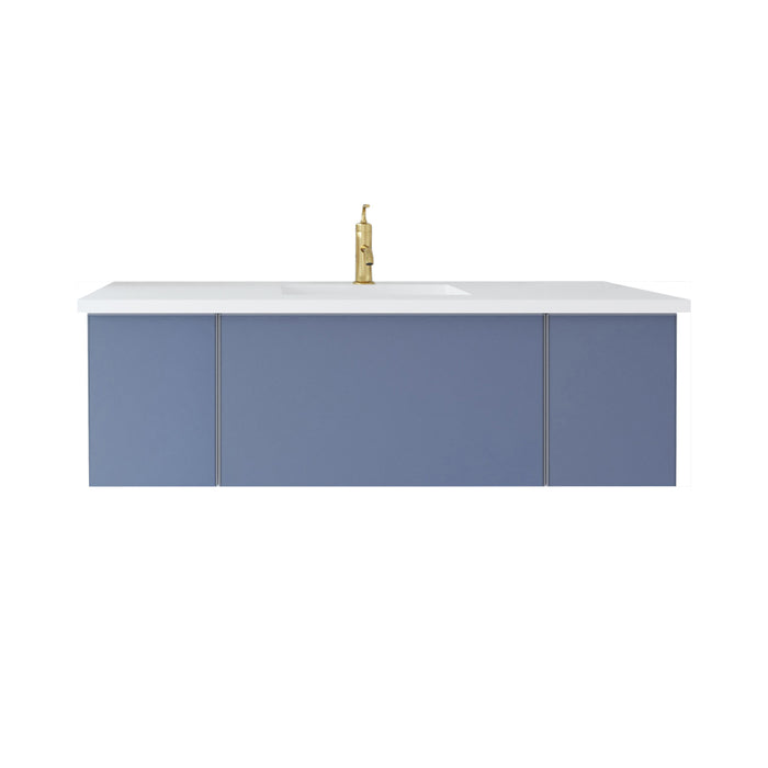 Laviva Vitri Nautical Blue Bathroom Vanity With Matte White Viva Stone Solid Surface Countertop - Laviva - Ambient Home