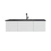 Laviva Vitri Cloud White Single Sink Bathroom Vanity With Matte Black Viva Stone Solid Surface Center Sink Countertop - Laviva - Ambient Home