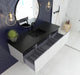 Laviva Vitri Cloud White Single Sink Bathroom Vanity With Matte Black Viva Stone Solid Surface Center Sink Countertop - Laviva - Ambient Home