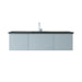 Laviva Vitri Fossil Grey Single Sink Bathroom Vanity With Matte Black Viva Stone Solid Surface Center Sink Countertop - Laviva - Ambient Home