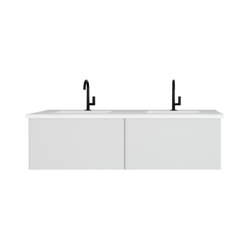 Laviva Vitri Cloud White Double Sink Bathroom Vanity With Matte White Viva Stone Solid Surface Double Sink Countertop - Laviva - Ambient Home