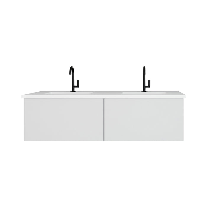 Laviva Vitri Cloud White Double Sink Bathroom Vanity With Matte White Viva Stone Solid Surface Double Sink Countertop - Laviva - Ambient Home