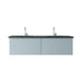 Laviva Vitri Fossil Grey Double Sink Bathroom Vanity With Matte Black Viva Stone Solid Surface Double Sink Countertop - Laviva - Ambient Home