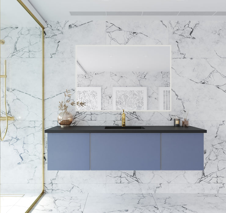 Laviva Vitri 66" Nautical Blue Bathroom Vanity With Countertop - Laviva - Ambient Home