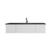 Laviva Vitri Cloud White Single Sink Bathroom Vanity With Matte Black Viva Stone Solid Surface Center Sink Countertop - Laviva - Ambient Home