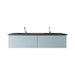 Laviva Vitri Fossil Grey Double Sink Bathroom Vanity With Matte Black Viva Stone Solid Surface Double Sink Countertop - Laviva - Ambient Home