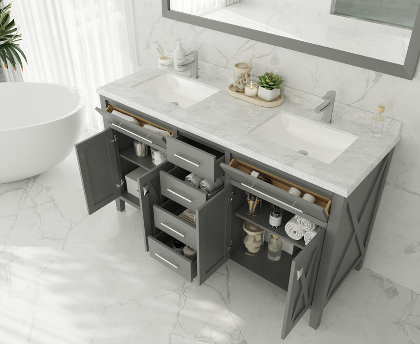 Laviva Wimbledon 60" Grey Bathroom Vanity With Countertop - Laviva - Ambient Home