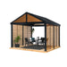 Sojag Gazebo Boda Wood Finish Metal Rectangle Sun Shelter with Steel Roof (exterior: 11.91-ft X 11.91-ft) - Sojag Gazebo - Ambient Home