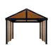 Sojag Gazebo Boda Wood Finish Metal Rectangle Sun Shelter with Steel Roof (exterior: 11.91-ft X 11.91-ft) - Sojag Gazebo - Ambient Home