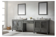 Design Element Estate 102" Grey Double Sink Bathroom Vanity Modular - Design Element - Ambient Home