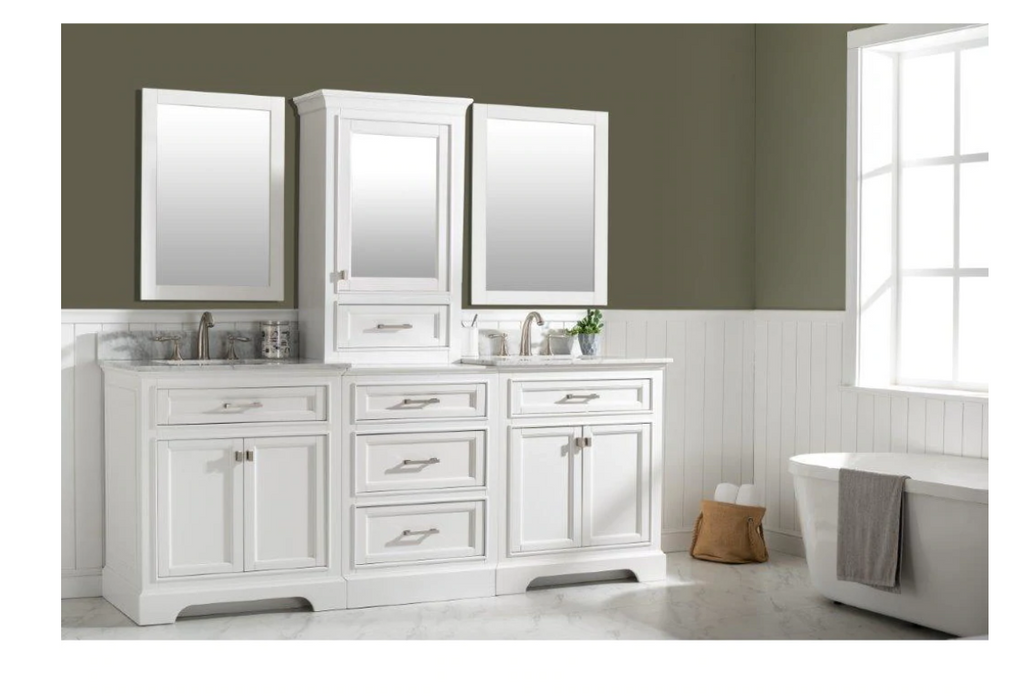 Design Element ML-84MC-WT Milano 84" Double Sink White Bathroom Vanity Modular Set - Design Element - Ambient Home