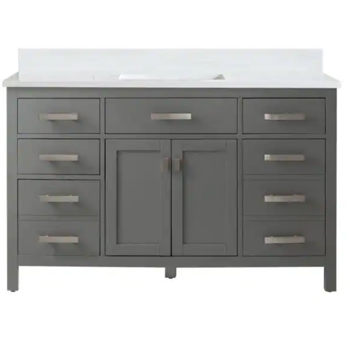 Design Element Valentino 54" Single Sink Vanity in Gray Finish V01-54-GY - Design Element - Ambient Home