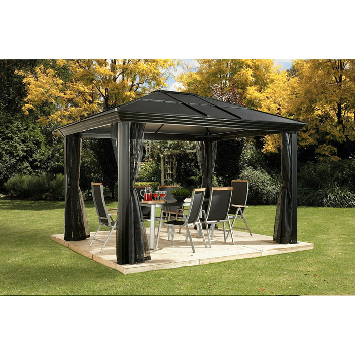 Sojag Cambridge #77 Gazebo 10'x12' With Mesh - Dark grey - Sojag Gazebo - Ambient Home