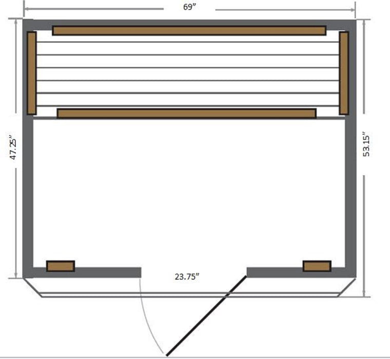 SunRay 4 Person Cedar Sequioa Infrared Sauna (HL400K) (75"H x 69"W x 53"D) - Sunray Saunas - Ambient Home