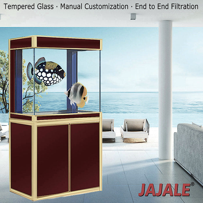 Aqua Dream 100 Gallon Tempered Glass Aquarium Red and Gold [AD-1060-RD] - Aquadream - Ambient Home