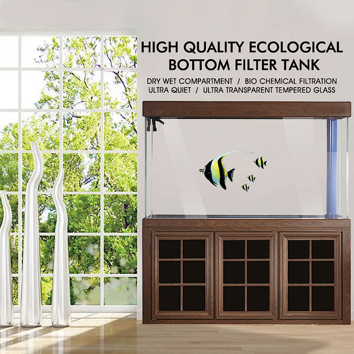 Aqua Dream 135 Gallon Tempered Glass Aquarium Dark Wood [AD-1260-BW] - Aquadream - Ambient Home