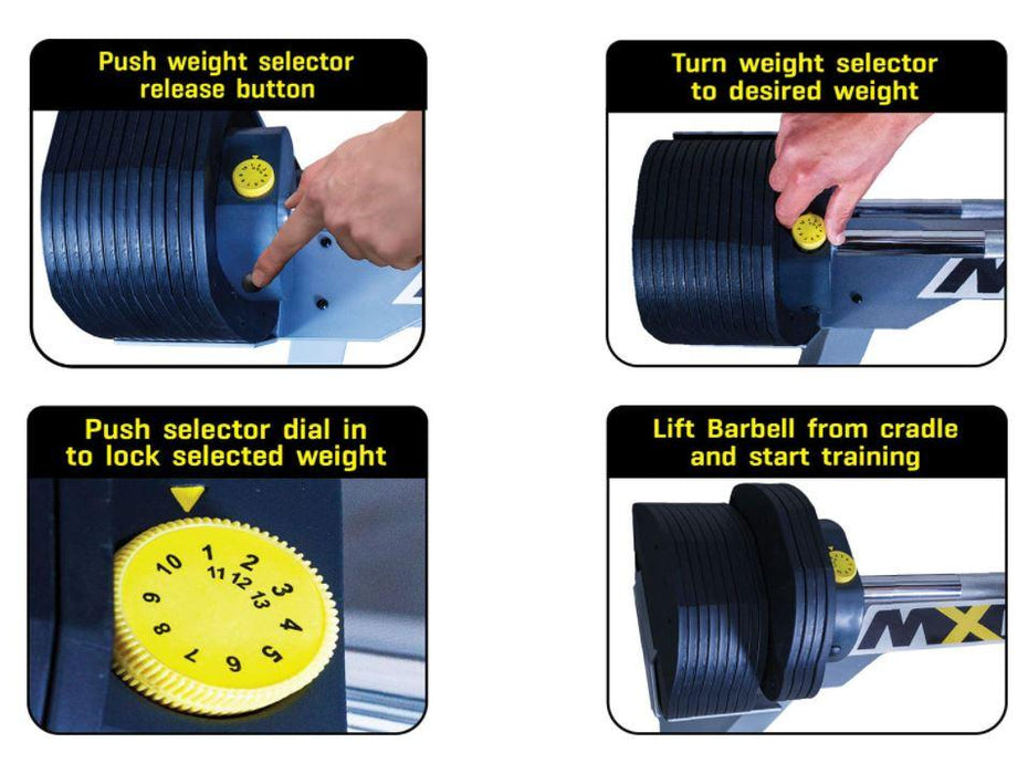 MX Select Adjustable Dumbbells and Adjustable Barbell & EZ Curl Package - MX Select - Ambient Home