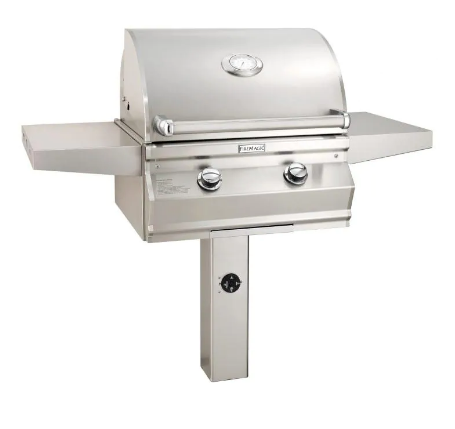 Fire Magic Choice Multi-User CM430S 24-Inch Natural/Propane Gas Grill With Analog Thermometer On Patio Post - CM430S-RT1N-P6/CM430S-RT1P-P6 - Fire Magic - Ambient Home