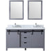 Lexora Marsyas 60" - Brown Double Bathroom Vanity (Options: White Quartz Top, White Square Sinks and 24" Mirrors w/ Faucets) - Lexora - Ambient Home