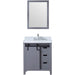 Lexora Marsyas 30" - Dark Grey Single Bathroom Vanity (Options: White Carrara Marble Top, White Square Sink and 28" Mirror w/ Faucet) - Lexora - Ambient Home
