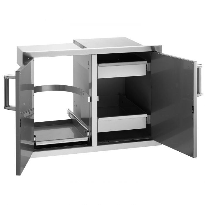 Fire Magic Premium Flush 30-Inch Double Access Door With Drawers And Trash Bin Storage With Soft Close - 53930SC-12 - Fire Magic - Ambient Home