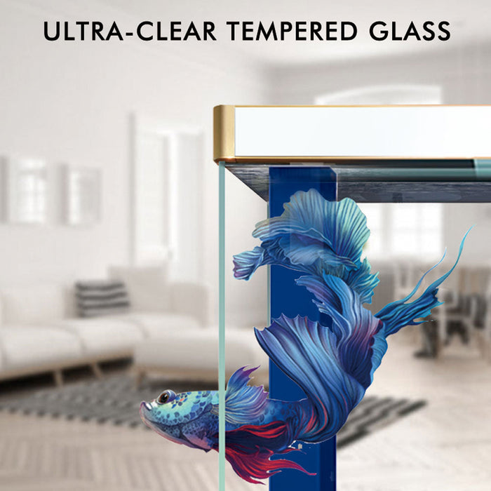 Aqua Dream 100 Gallon Tempered Glass Aquarium White and Gold [AD-1060-WT] - Aquadream - Ambient Home